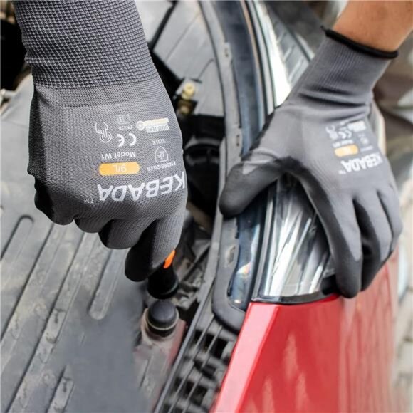 W1 Work Gloves for Men and Women with Grip,12 Pairs Bulk Pack Mechanic - Picture 4 of 7